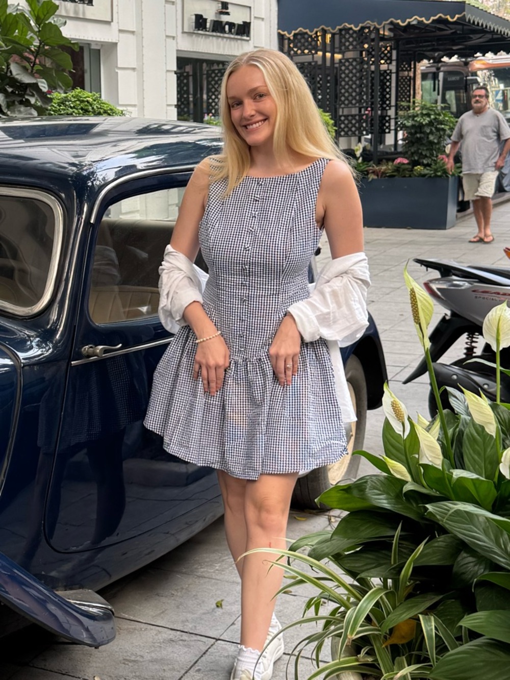 Navy & White Gingham Sundress